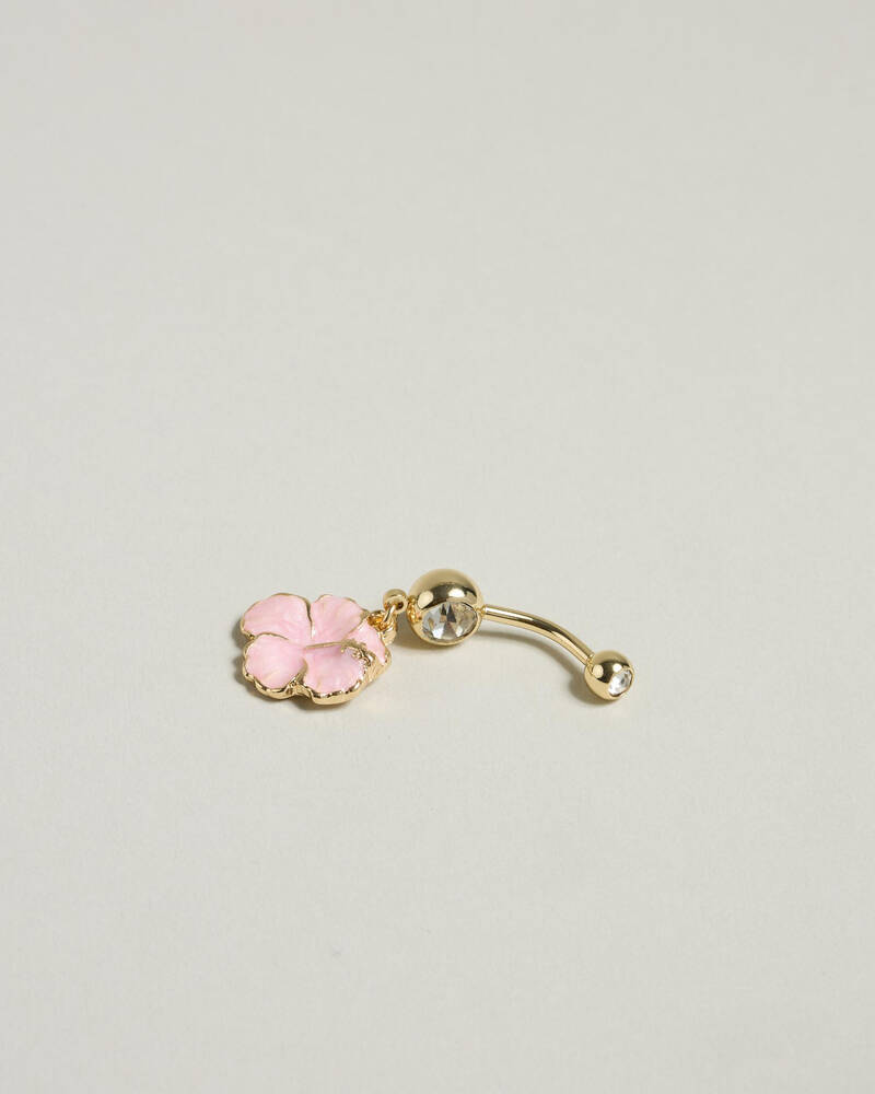 Karyn In LA Litia Hibiscus Belly Ring for Womens