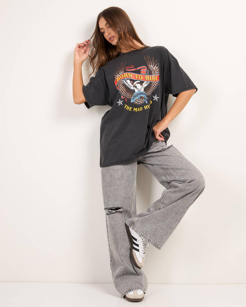 The Mad Hueys Born To Ride Oversized T-Shirt for Womens
