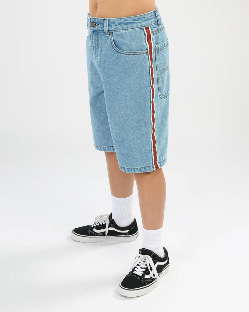 Santa Cruz Boys' Fisheye Strip Denim Shorts for Mens