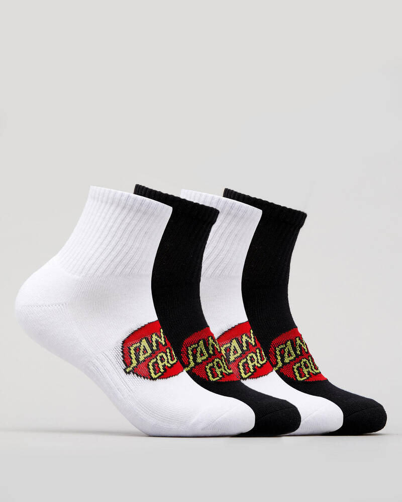 Santa Cruz Boys' Classic Dot Mid Socks 4 Pack for Mens