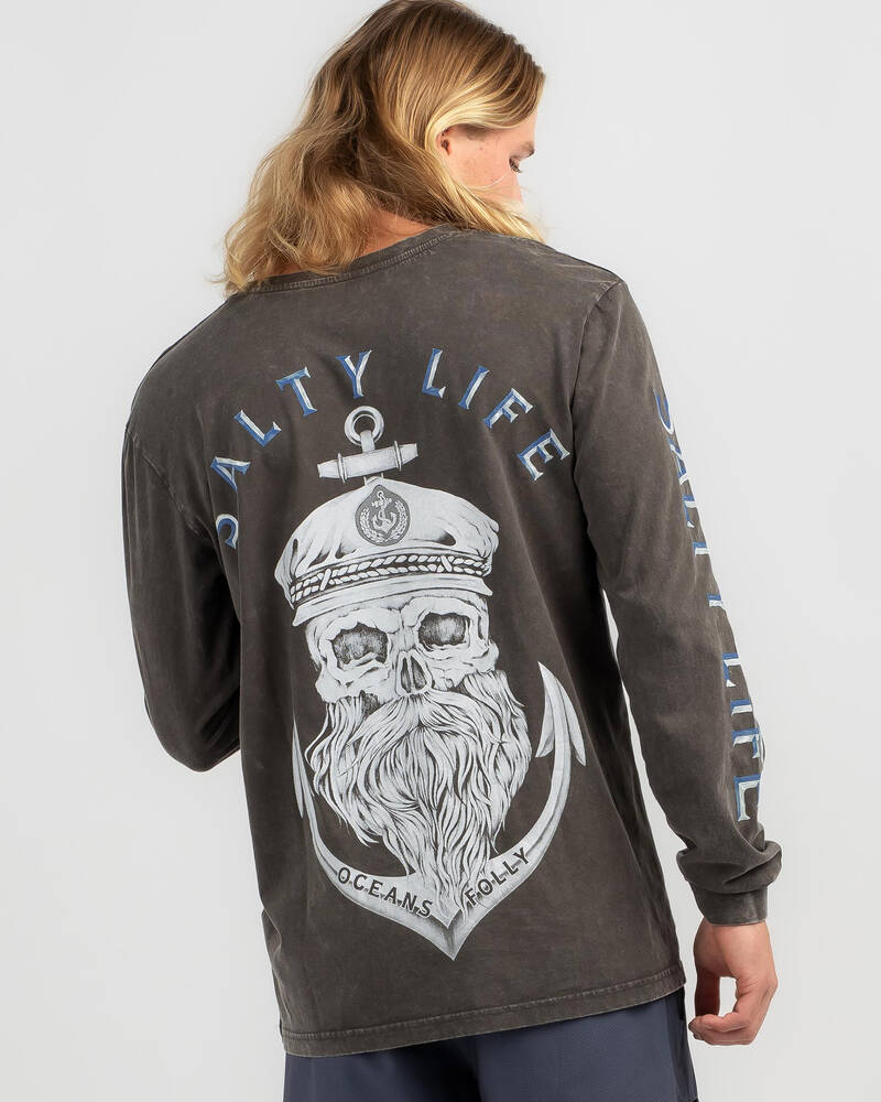 Salty Life Anchors Long Sleeve T-Shirt for Mens