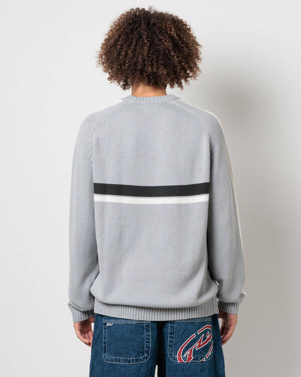 Rusty White Lines 2.0 Knitted Crew Jumper for Mens
