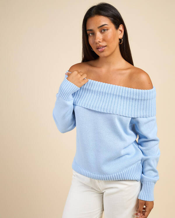 Veriti Off Shoulder Knit Jumper