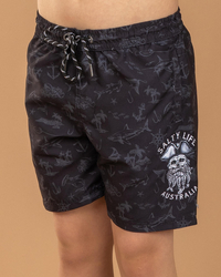 Salty Life Boys' Privateer Elastic Waist Shorts for Mens image number null