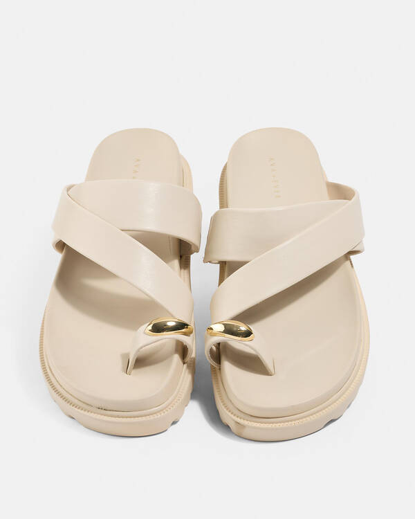 Ava And Ever Toe Ring Flatform Shoes for Womens