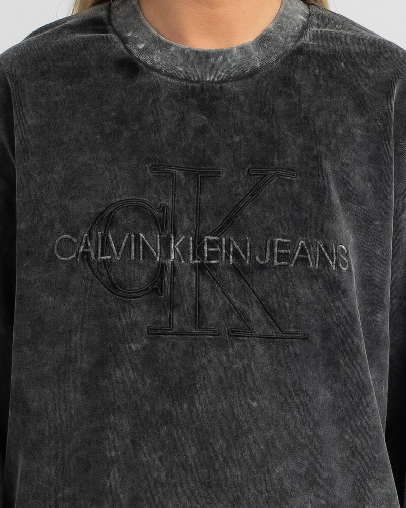 Calvin Klein Wash Velvet Sweatshirt for Womens