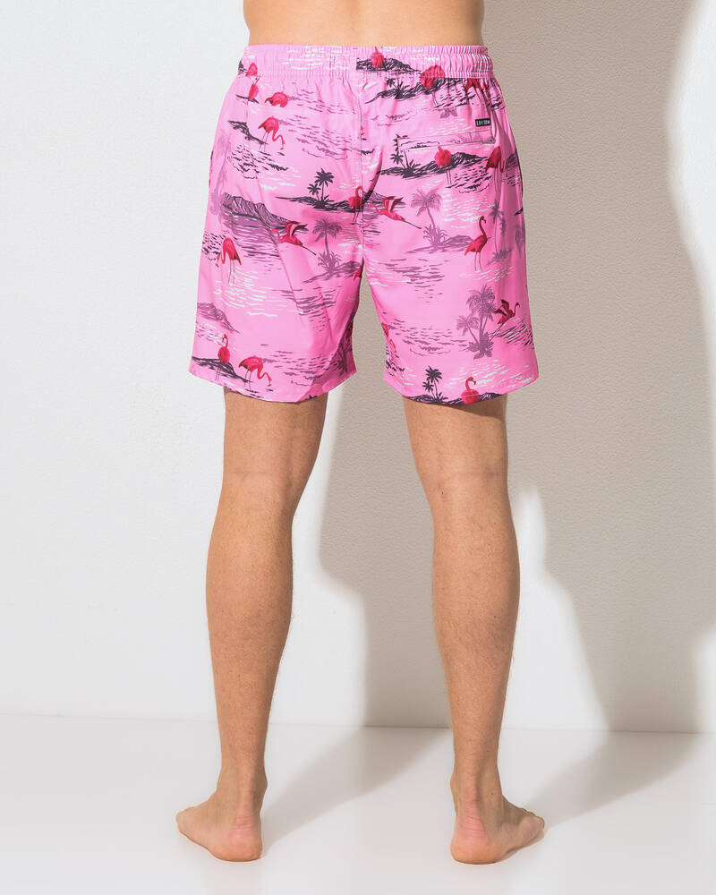 Lucid Flamingo Coast Elastic Waist Board Shorts for Mens