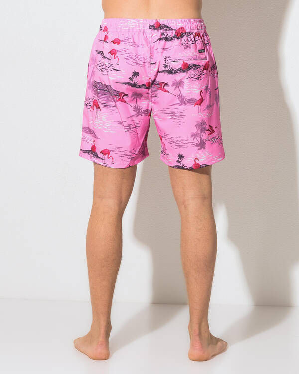 Lucid Flamingo Coast Elastic Waist Board Shorts for Mens