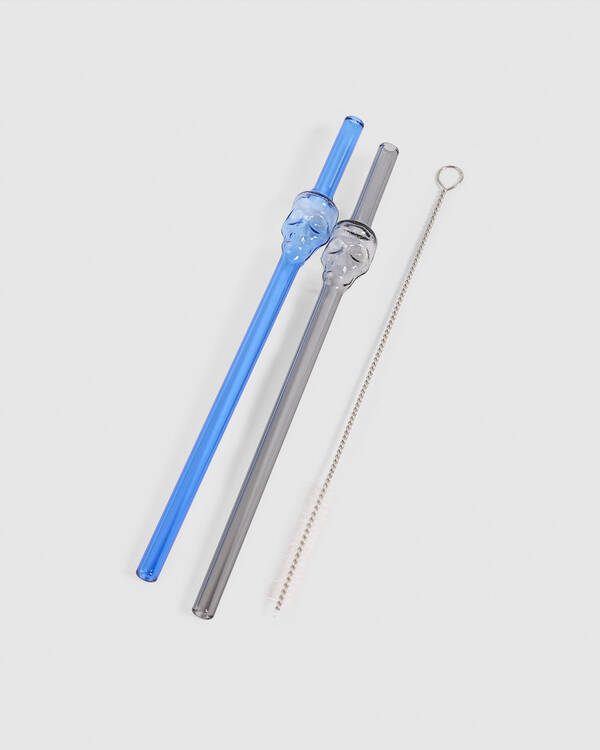 Get It Now Eco-To-Go Skull Glass Straws - 2 Pack for Unisex