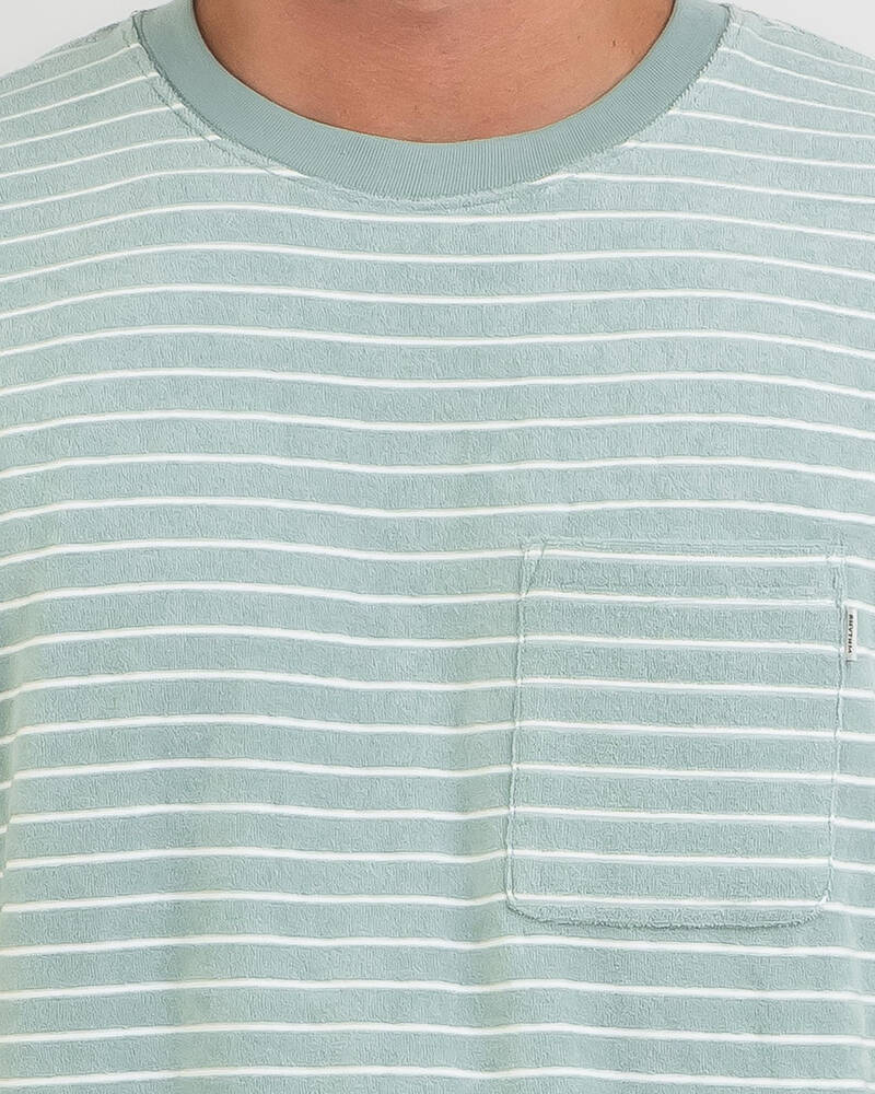 Rhythm Vintage Terry Stripe Short Sleeve T-Shirt for Mens