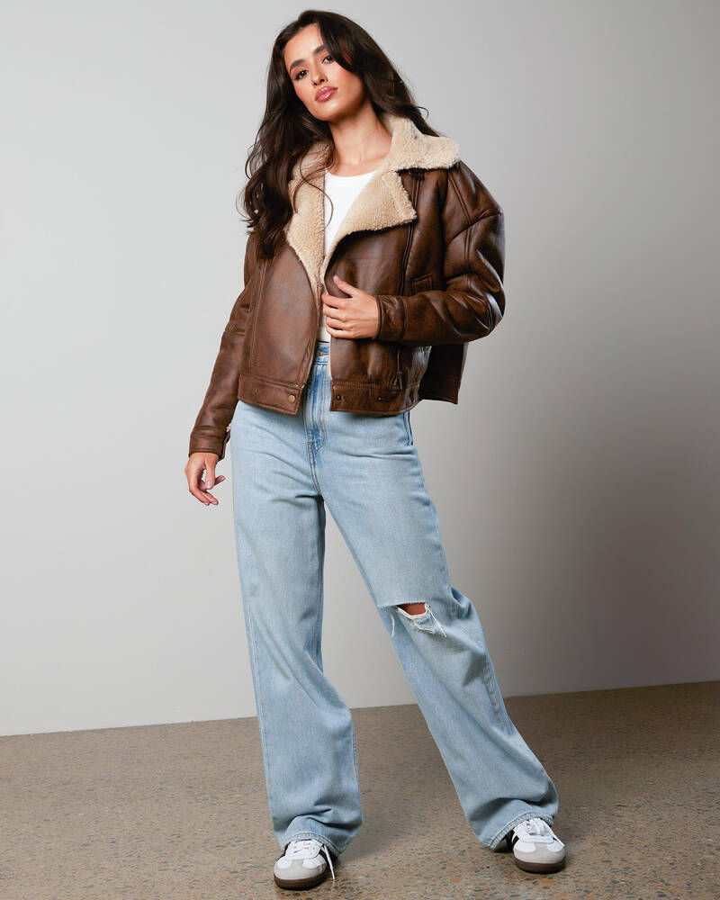 Ava And Ever Frenchy Faux Leather Jacket for Womens