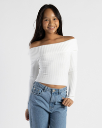 Ava And Ever Girls' Ari Off Shoulder Knit Top for Womens image number null