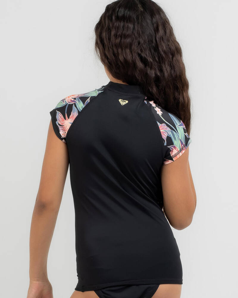 Roxy Girls' RG Paradise Found Short Sleeve Rash Vest for Womens