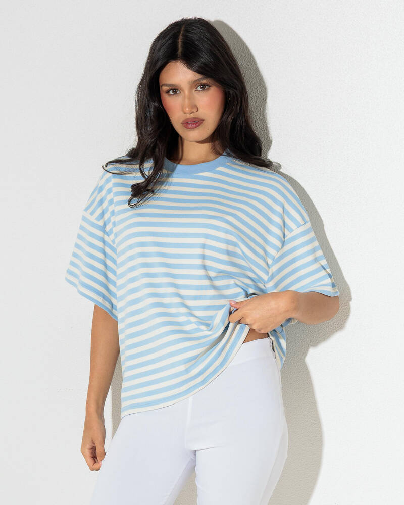 Mooloola Jordie Striped Short Sleeve T-Shirt for Womens