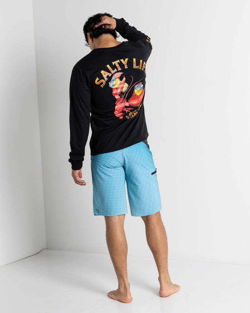 Salty Life Crushin Tinnies Long Sleeve Wetshirt for Mens