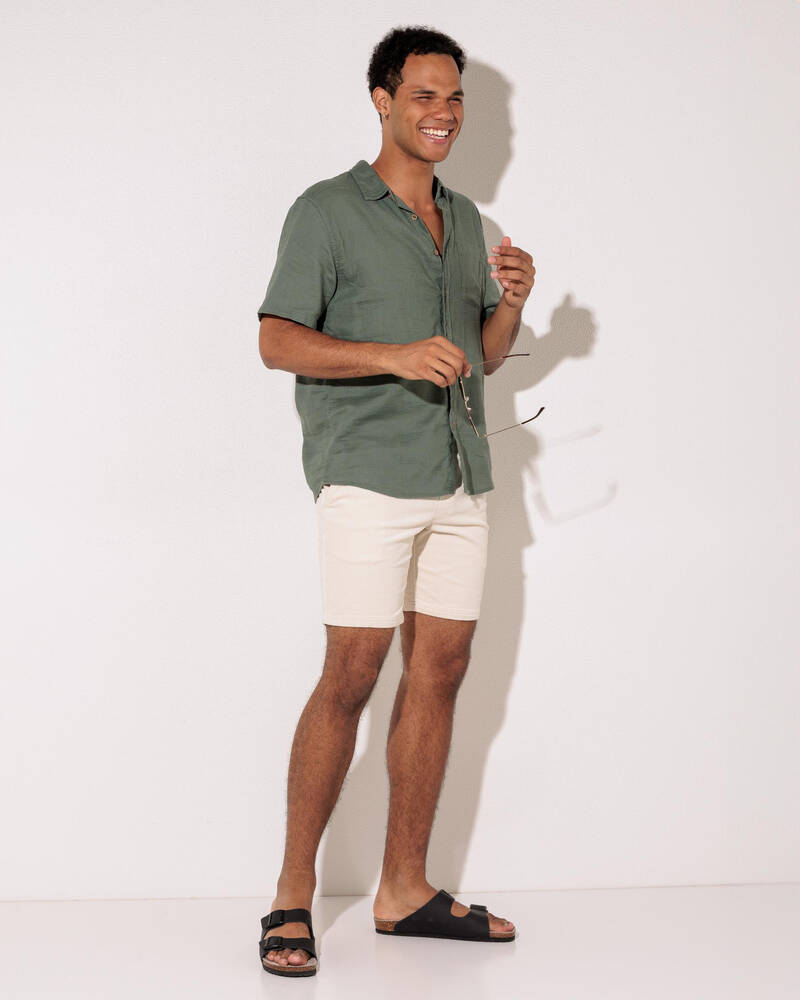 Skylark Shale Elastic Waist Shorts for Mens