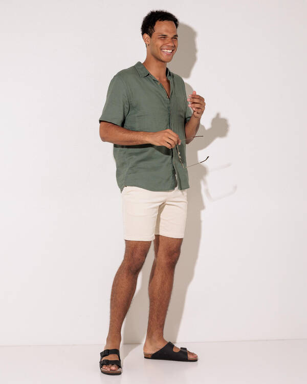 Skylark Shale Elastic Waist Shorts for Mens