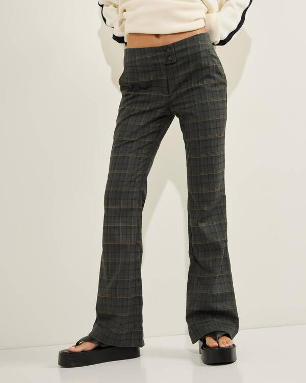 Plaid Mummy Low Rise Pants