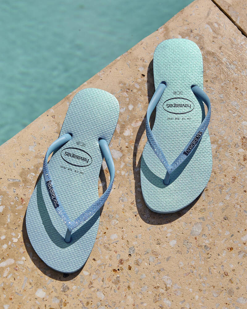 Havaianas Slim Glitter Iridescent Thongs for Womens