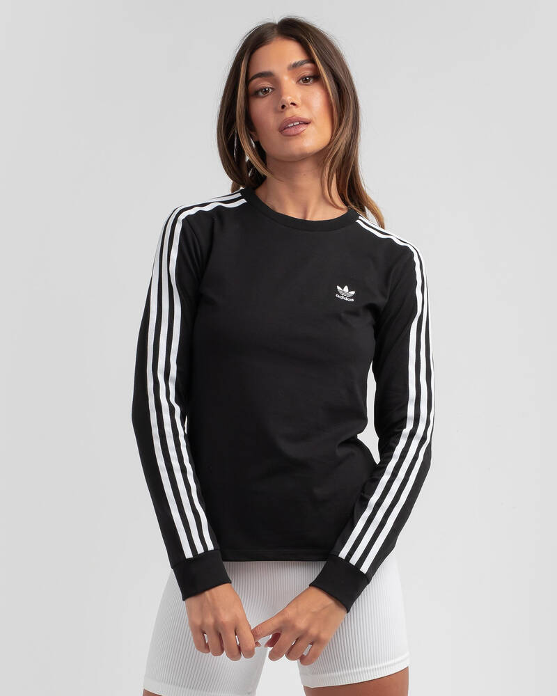adidas 3 Stripes Long Sleeve T-Shirt for Womens