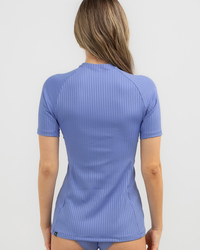 Rip Curl Premium Surf Zip Through Short Sleeve Rash Vest for Womens image number null