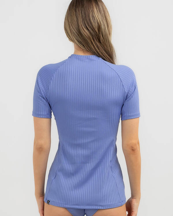 Rip Curl Premium Surf Zip Through Short Sleeve Rash Vest for Womens