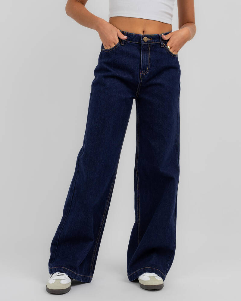 Shop DESU Ellen Wide Leg Jeans In Indigo - Fast Shipping & Easy Returns ...