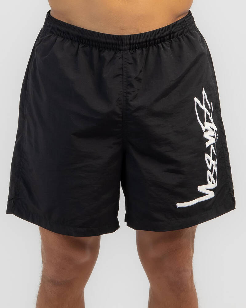 Stussy Shadow Script Long Beach Shorts for Mens