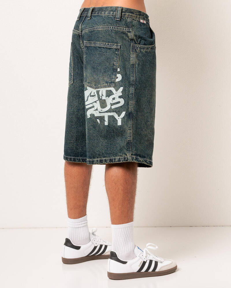 Rusty Stone Cold Baggy Denim Shorts for Mens
