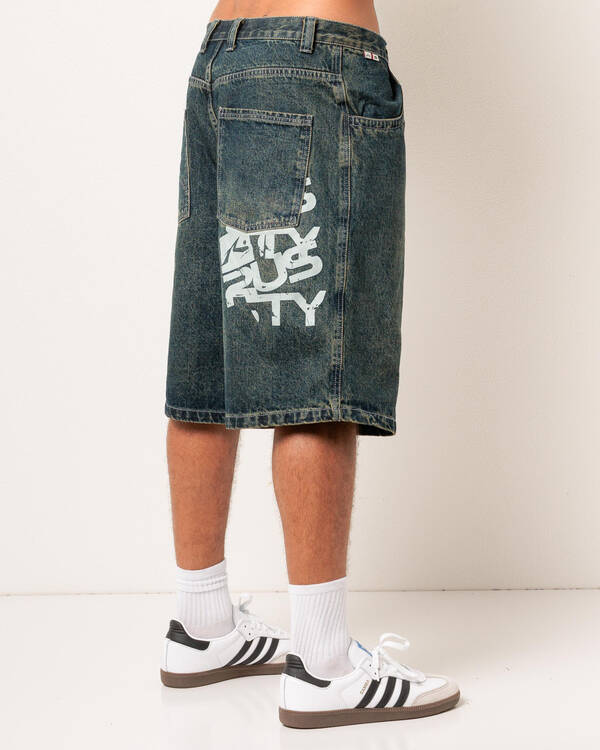 Rusty Stone Cold Baggy Denim Shorts for Mens