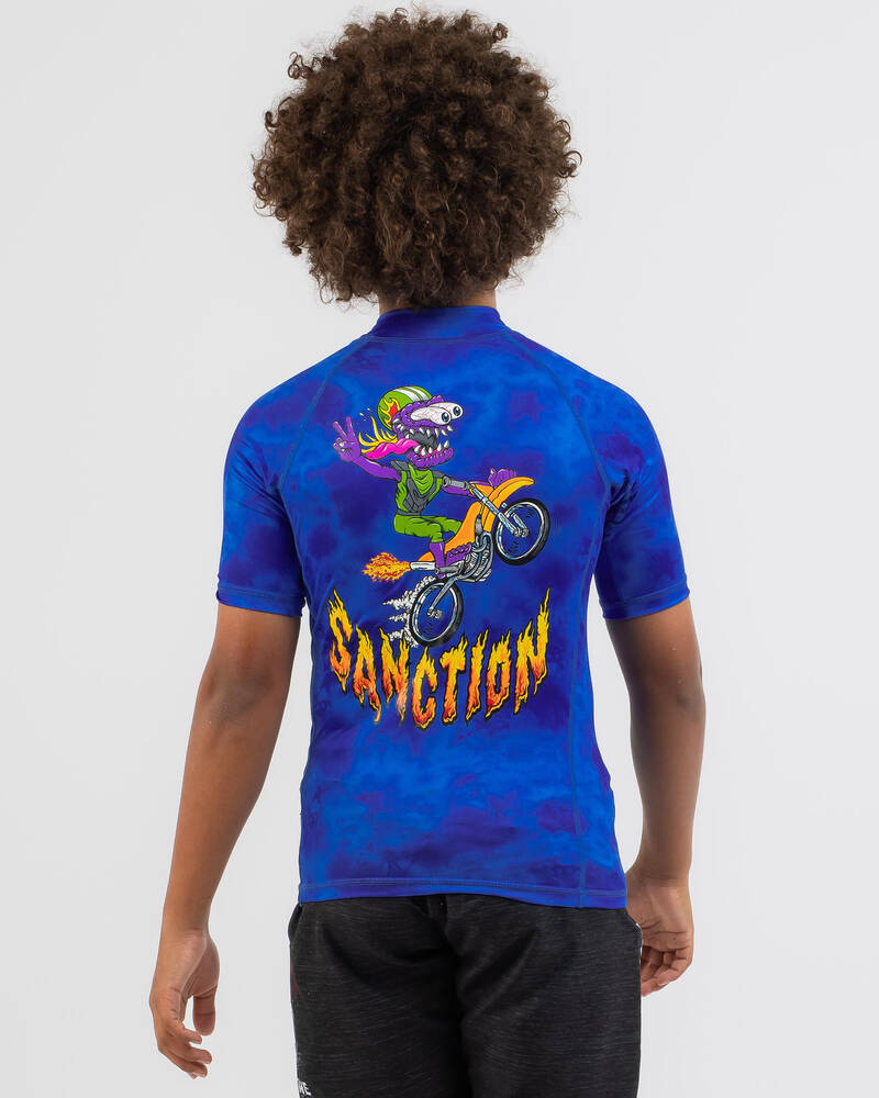 Sanction Boys' Grit Short Sleeve Rash Vest for Mens image number null