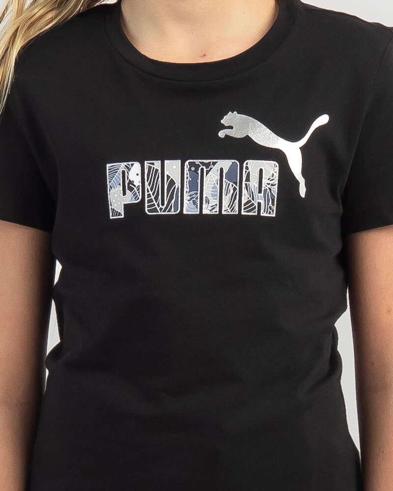 Puma Girls' Essential Bloom Logo T-Shirt for Womens