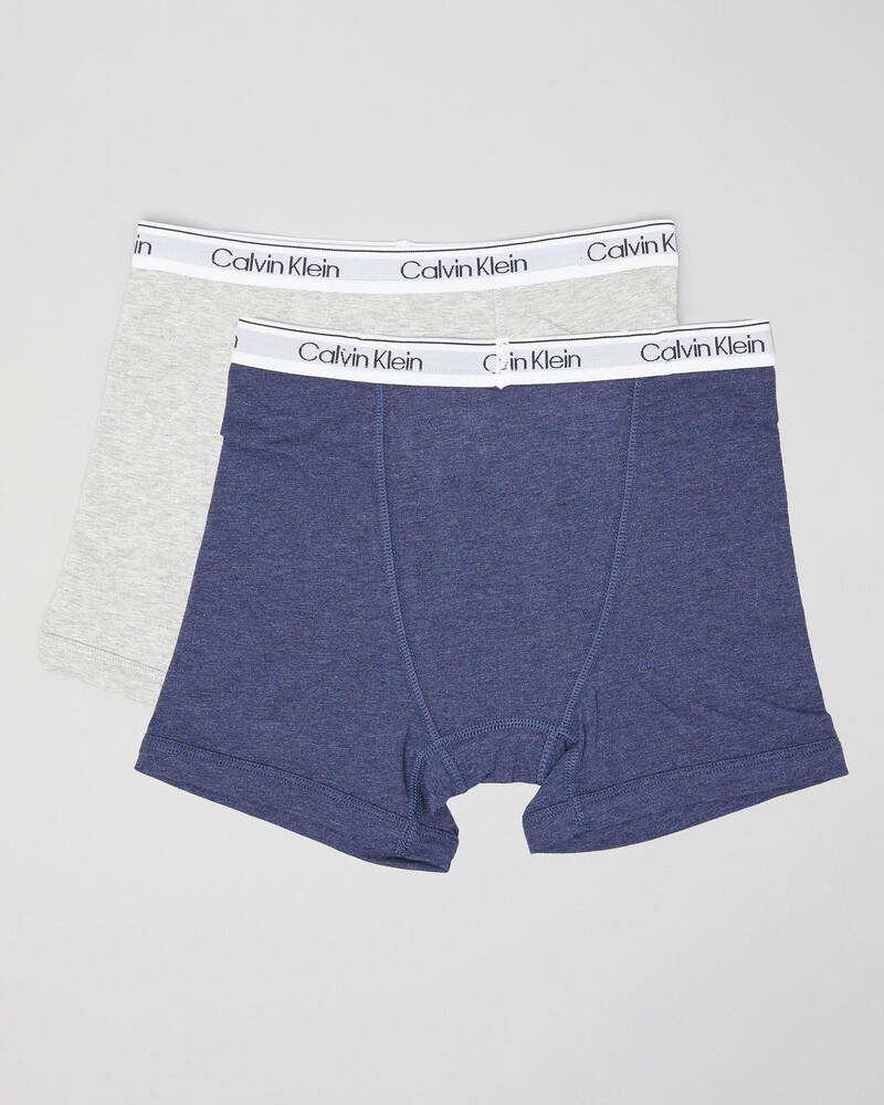 Calvin Klein Boys' Modern Cotton Boxer Briefs 2 Pack In Blue Heather/grey  Heather - FREE* Shipping & Easy Returns - City Beach United States