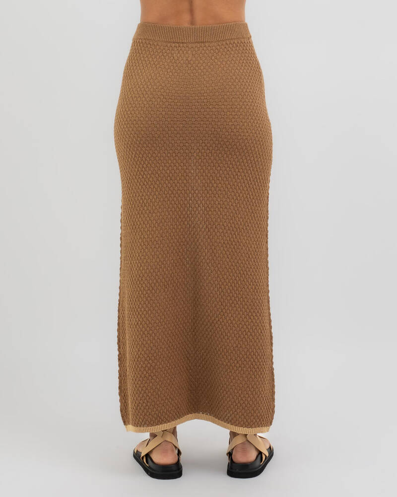 Rhythm Joni Knit Maxi Skirt for Womens