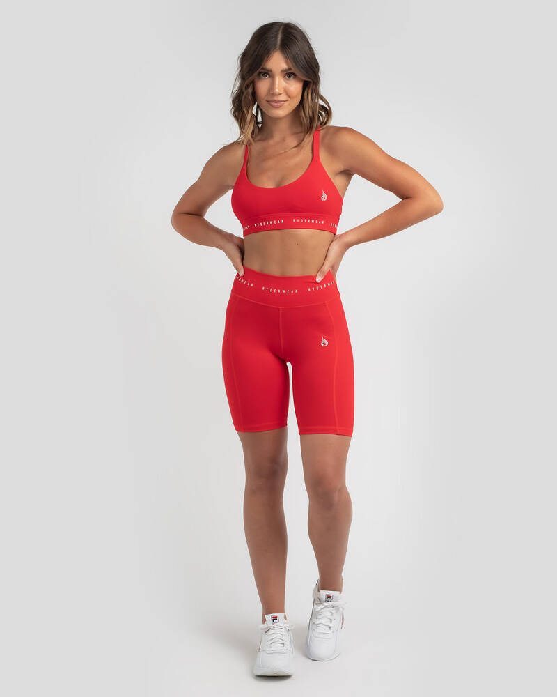Ryderwear Reflex High Waisted Bike Shorts In Red Fast Shipping & Easy