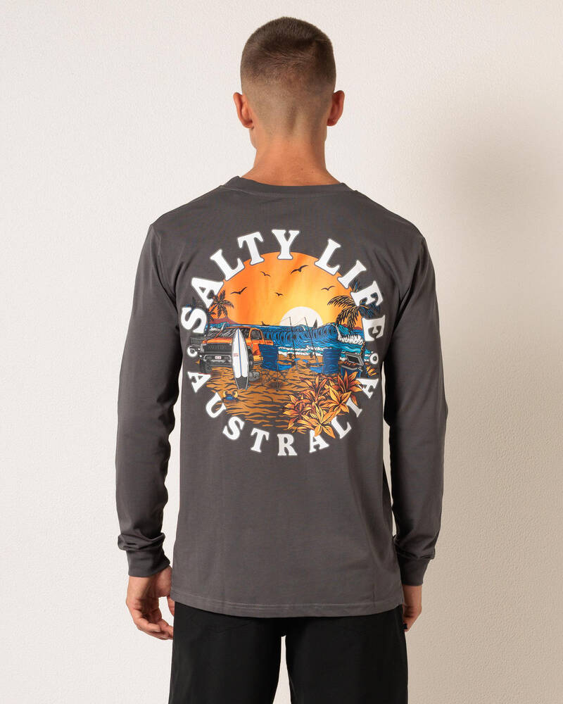 Salty Life Beach Run Long Sleeve T-Shirt for Mens