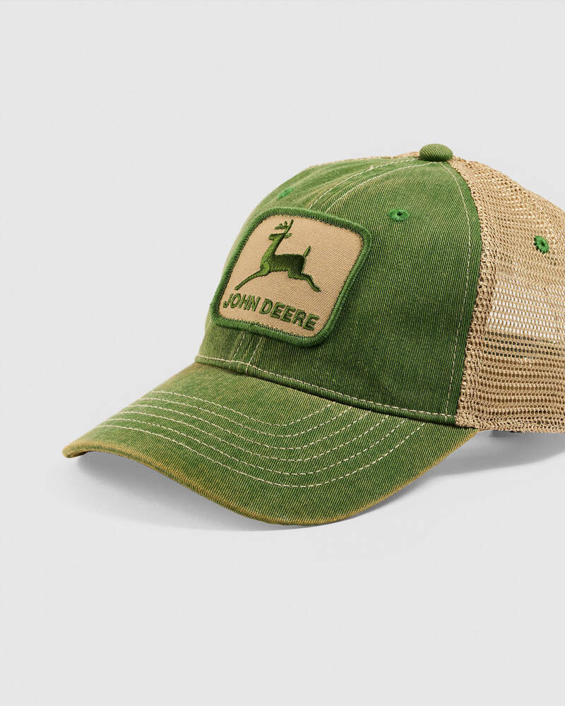 John Deere Stone Wash Trucker Cap for Mens