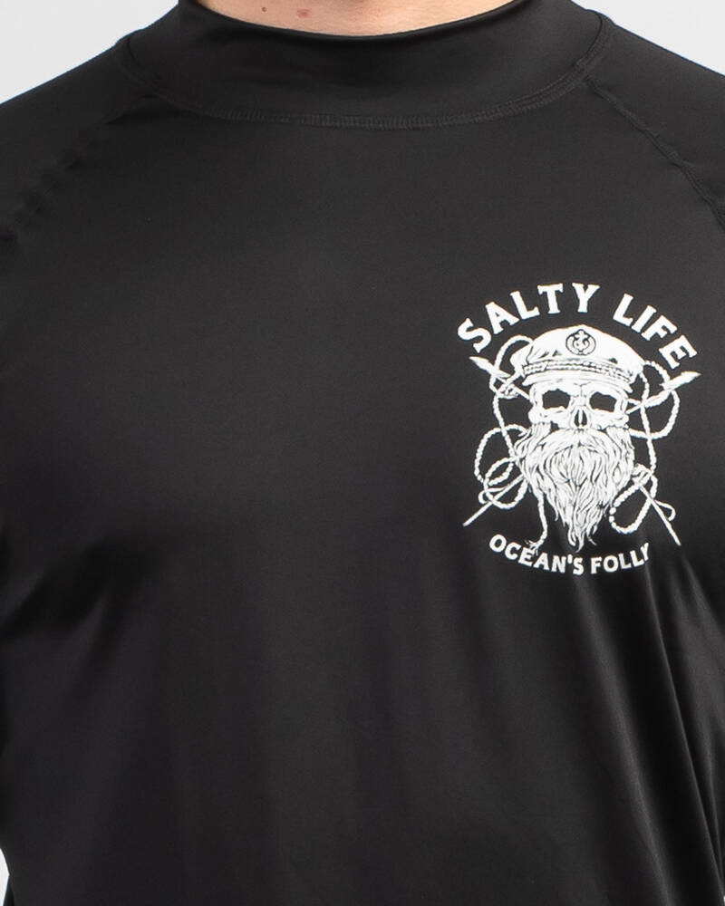 Salty Life Black Beard 3.0 Long Sleeve Rash Vest for Mens