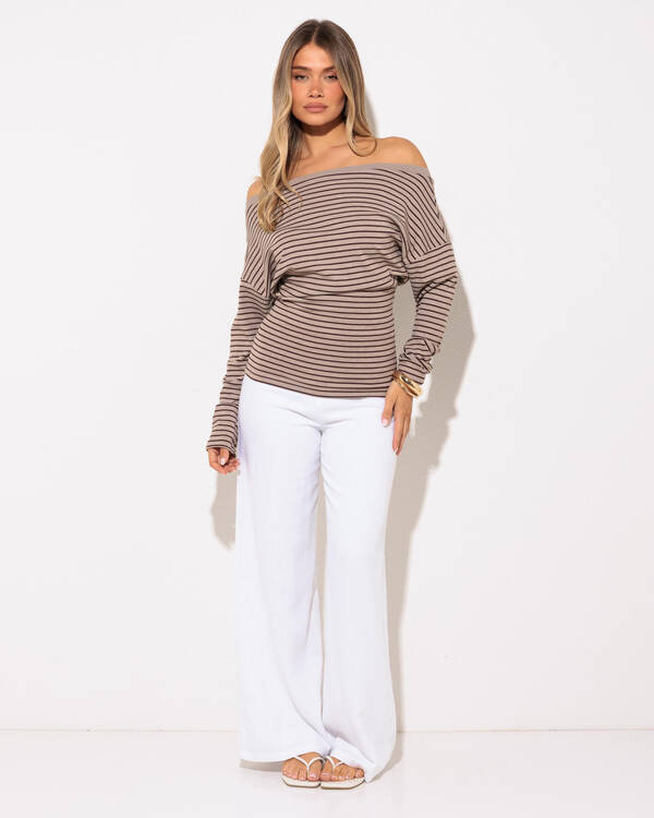 Mooloola Val Stripe Longsleeve Top for Womens