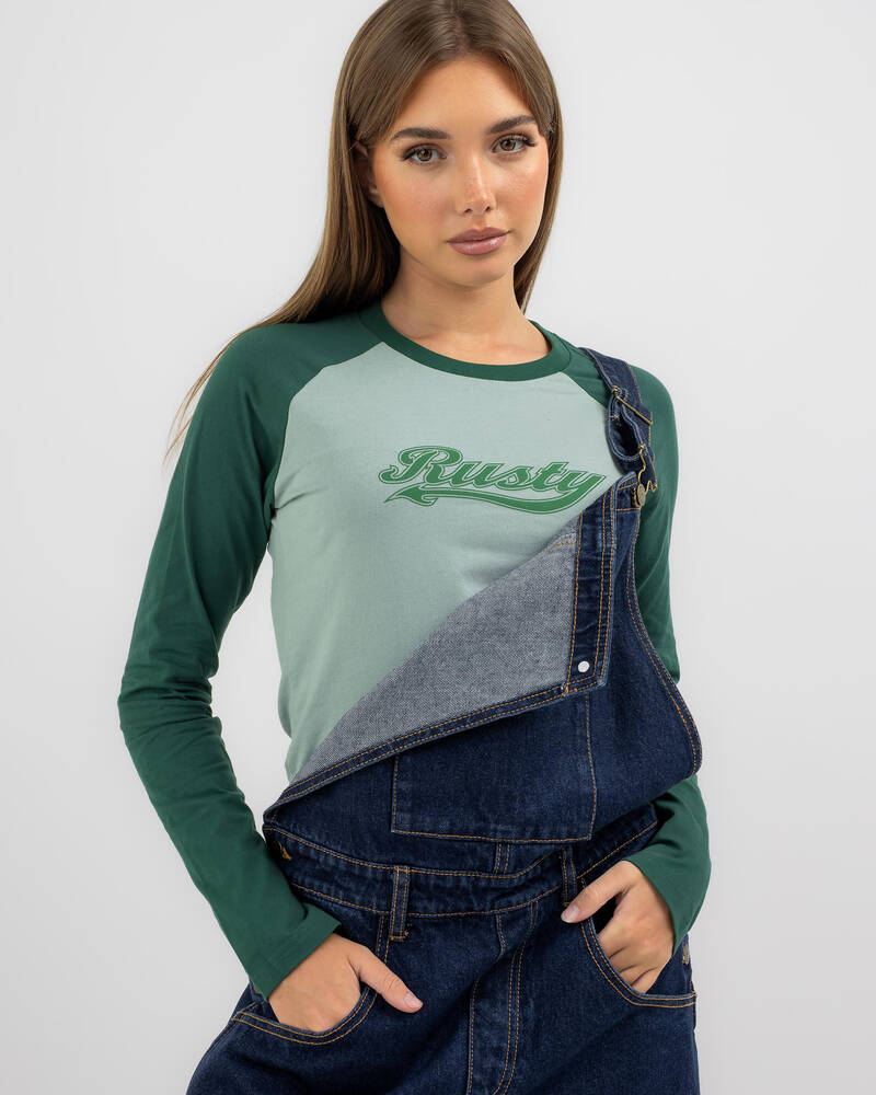 Rusty Norty Long Sleeve Raglan Baby Tee for Womens