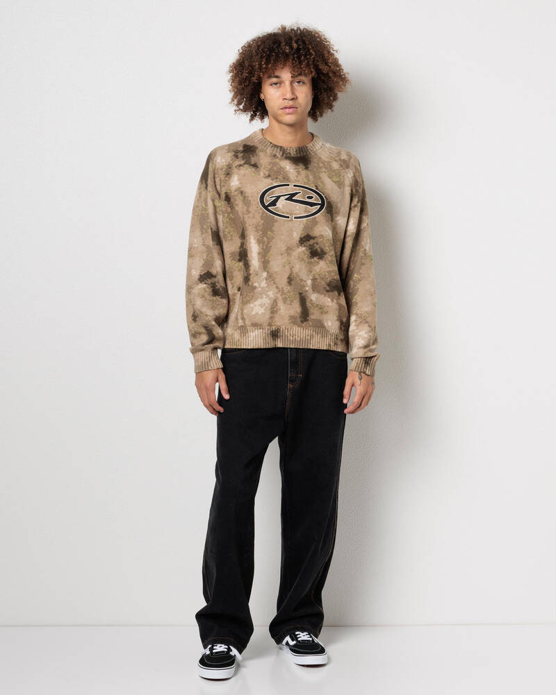 Rusty Camo Ice Printed Crew Jumper for Mens