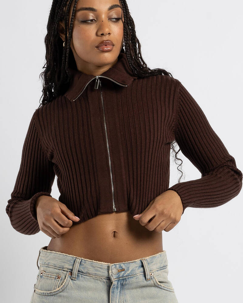 Ava And Ever Regina Collared Zip Knit Jumper for Womens