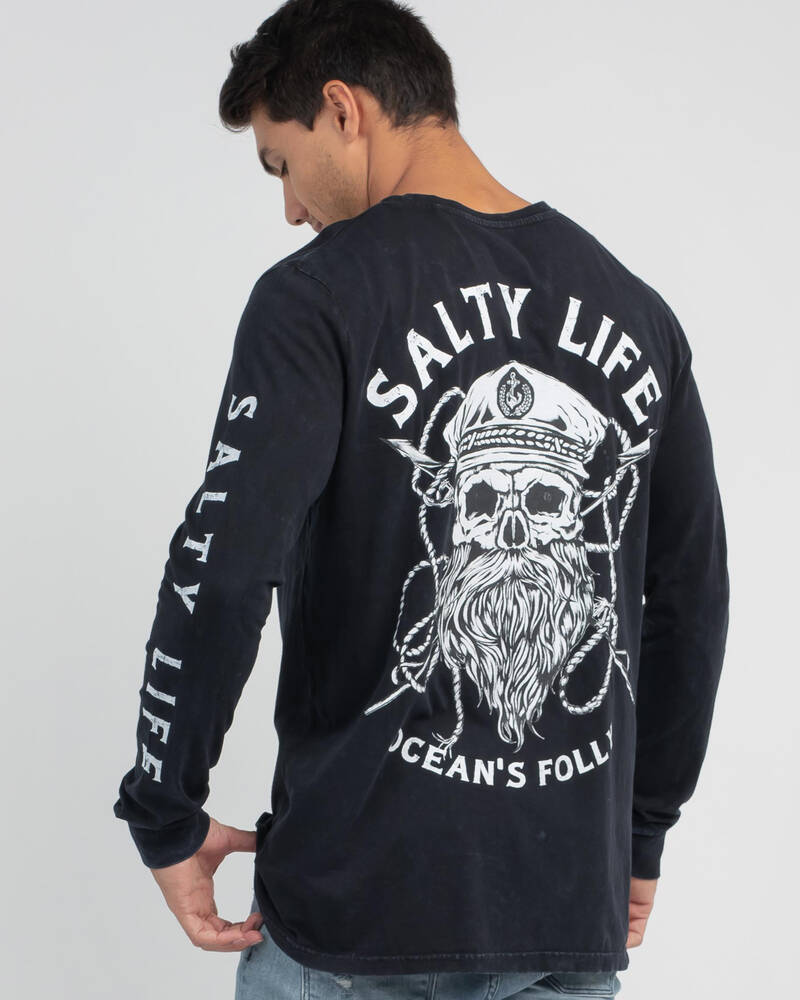 Salty Life Black Beard 3.0 Long Sleeve T-Shirt for Mens