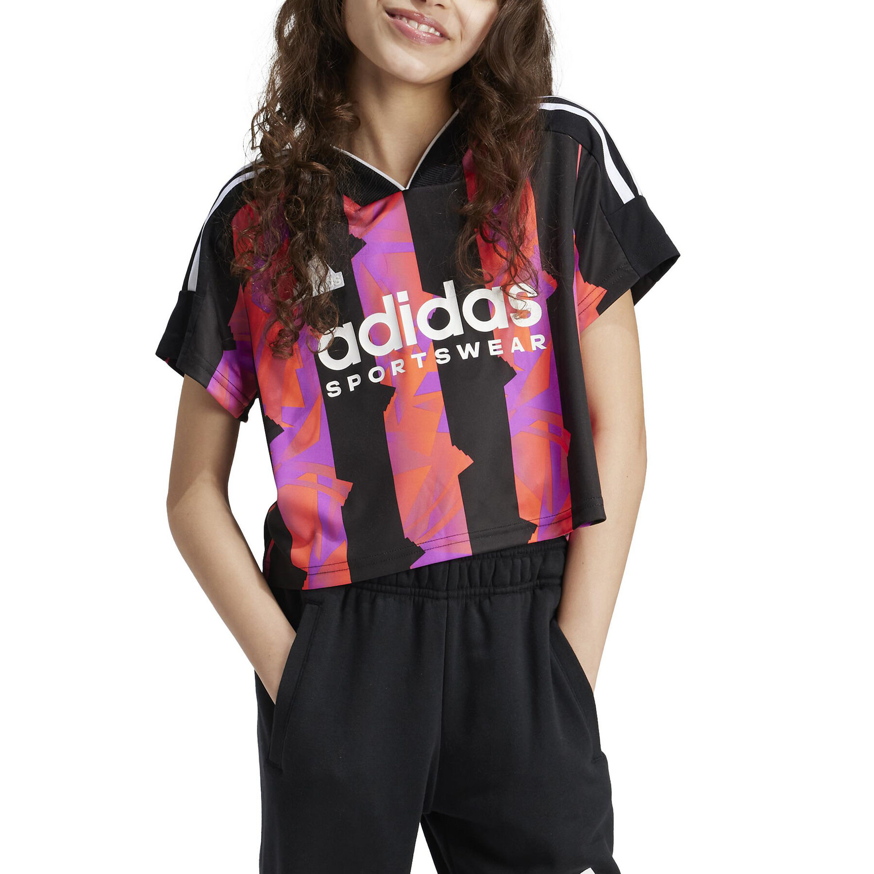 girls black adidas top