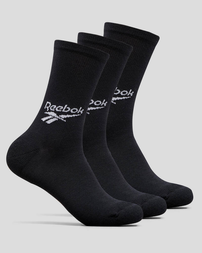 Reebok Boys' Classics Foundation Crew Socks 3 Pack for Mens