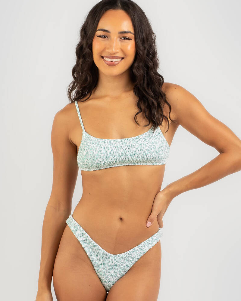 Rhythm Biscay Floral Smocked High Cut Bikini Bottom for Womens