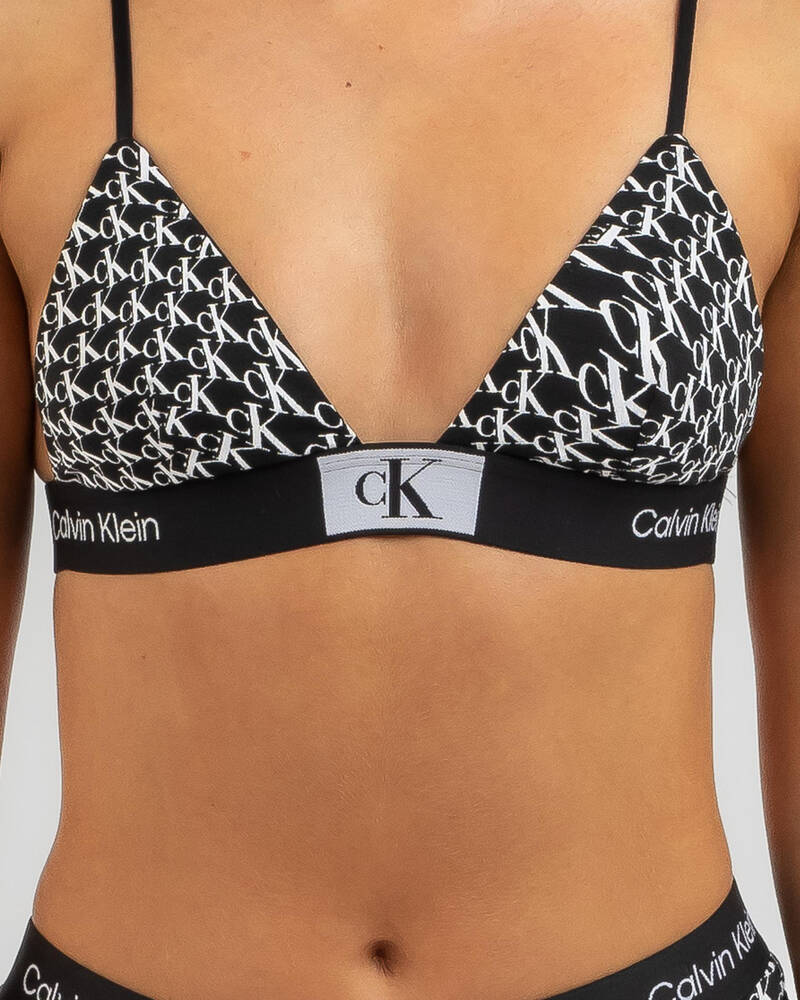 Calvin Klein 1996 Cotton Unlined Triangle Bralette for Womens
