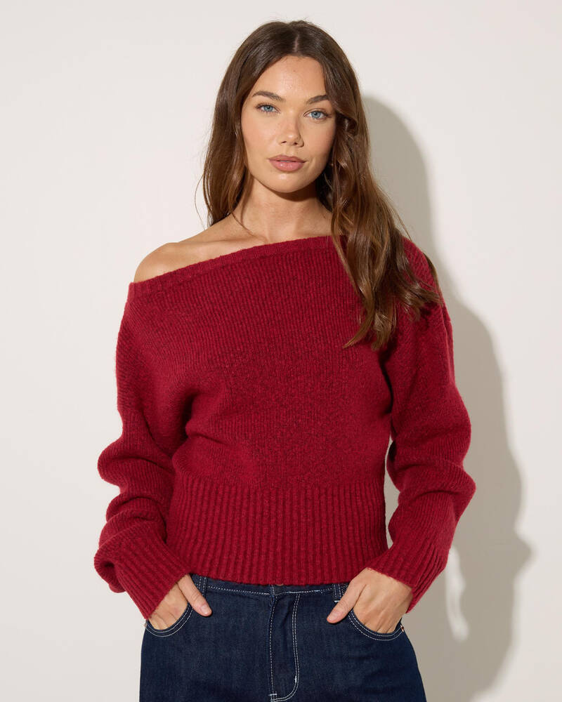 Ava And Ever Lenni Off Shoulder Knit Jumper for Womens