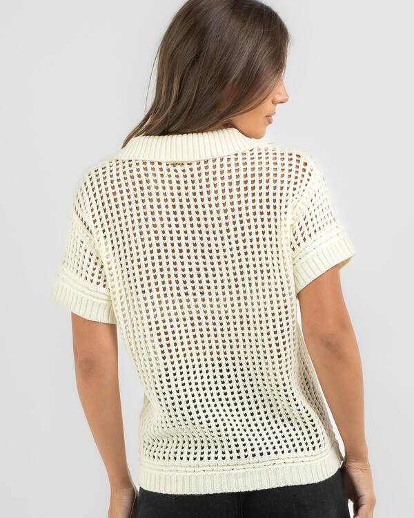 Mooloola Seaside Crochet Short Sleeve Shirt for Womens