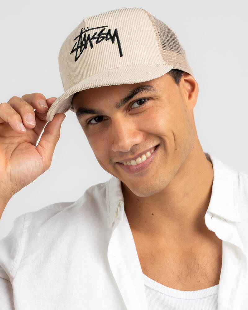 Stussy Stock Cord Trucker Cap for Mens